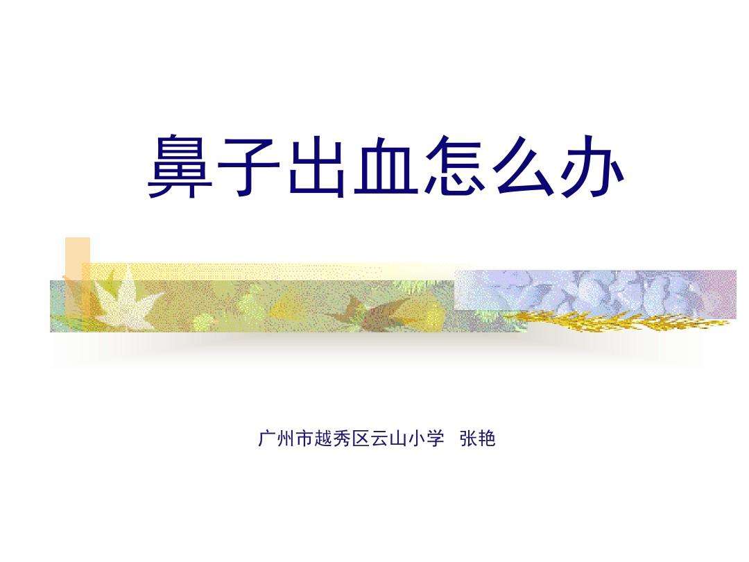 鼻子出血怎么办(鼻子出血怎么办健康教案)