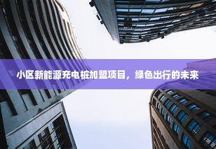 小区新能源充电桩加盟项目，绿色出行的未来