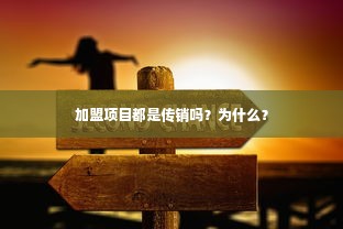 加盟项目都是传销吗？为什么？