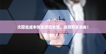 沈阳低成本创业项目加盟，实现财富自由！