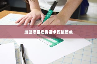 加盟项目卖货话术模板简单