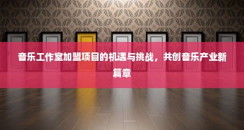 音乐工作室加盟项目的机遇与挑战，共创音乐产业新篇章