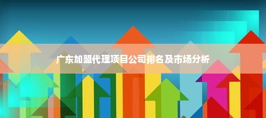 广东加盟代理项目公司排名及市场分析