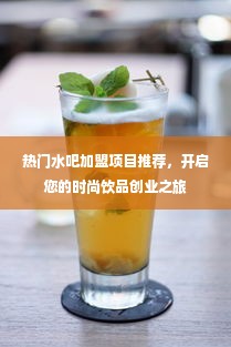 热门水吧加盟项目推荐，开启您的时尚饮品创业之旅